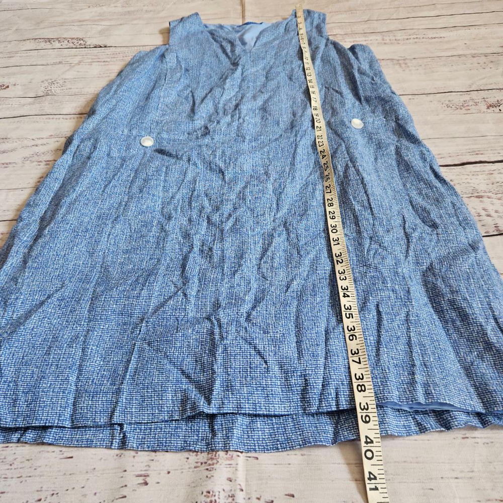 J. McLaughlin Rue Linen Dress Blue Shift Sleeveless Womens Large - Picture 5 of 6